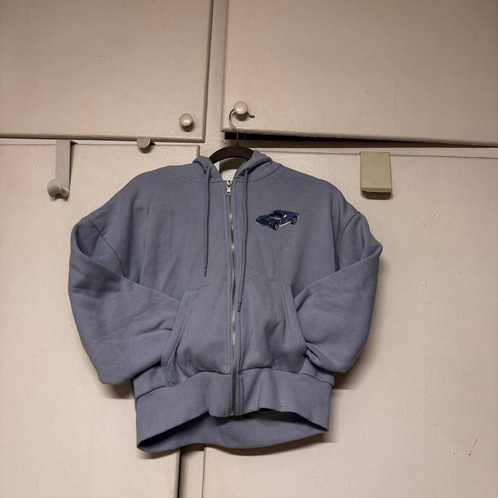 Unbranded Women's Blue and Black Hoodie